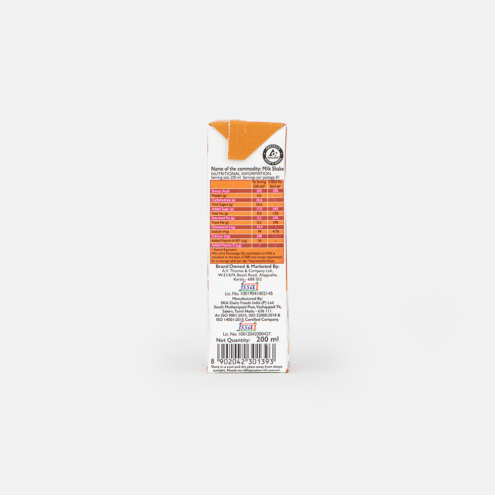 Nutritional Information of Dairy Sure Silky Butterscotch Milkshake Nutritional Information of Dairy Sure Silky Butterscotch Milkshake
