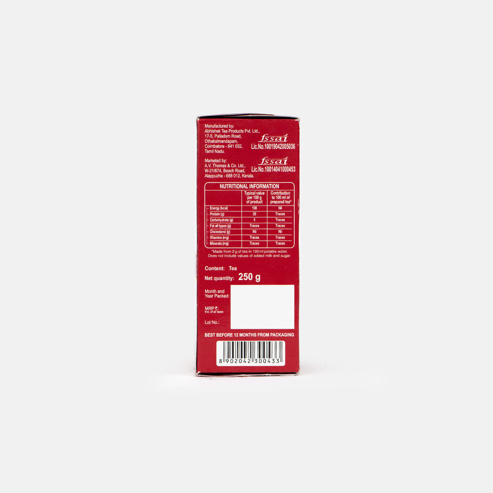Nutritional Information of Premium CTC Dust Tea